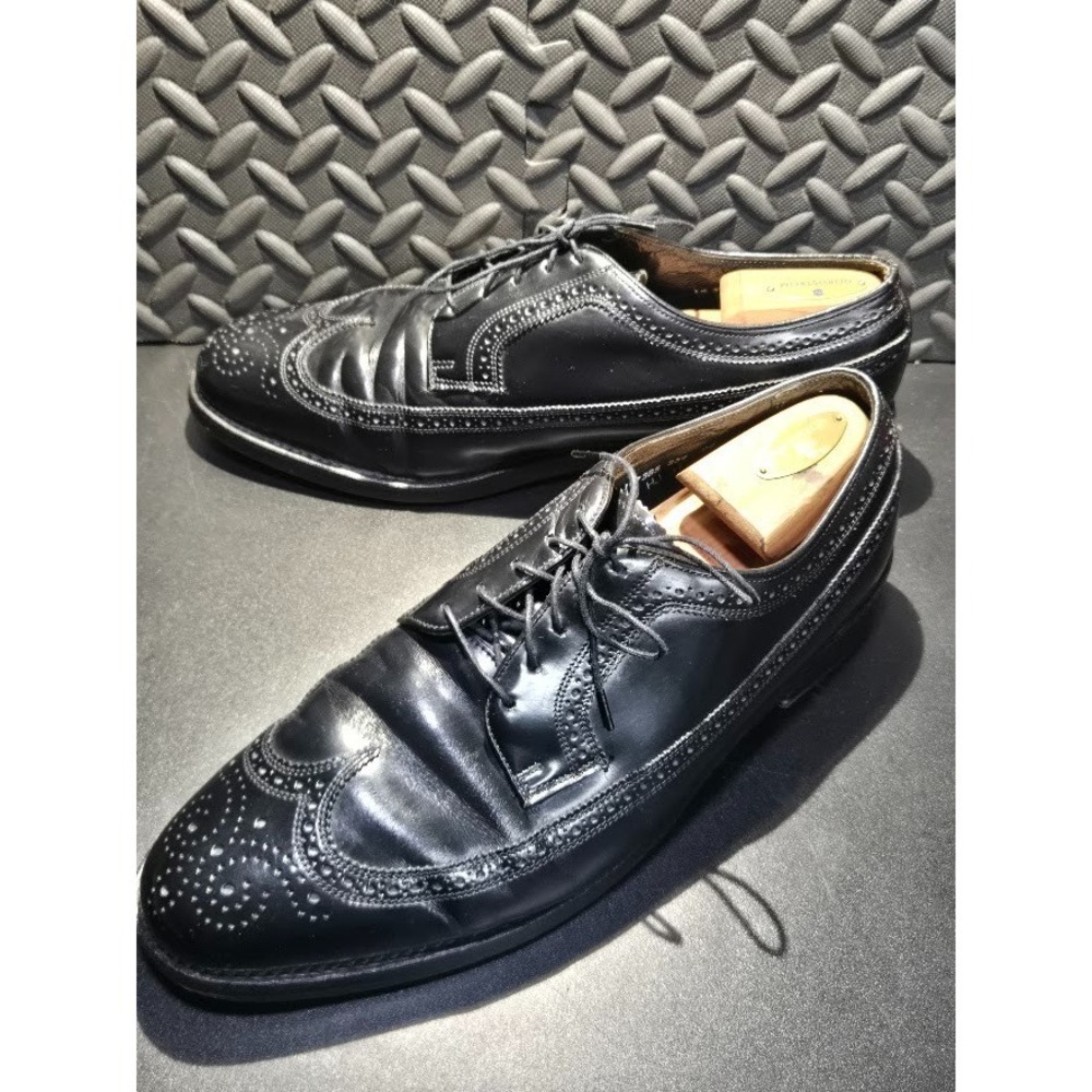 Florsheim Imperial 92654 Black Leather Wingtip Oxford Mens 12EEE Vintage - Picture 12 of 16